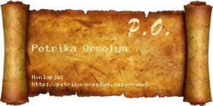 Petrika Orsolya névjegykártya
