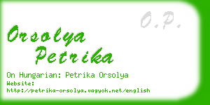 orsolya petrika business card